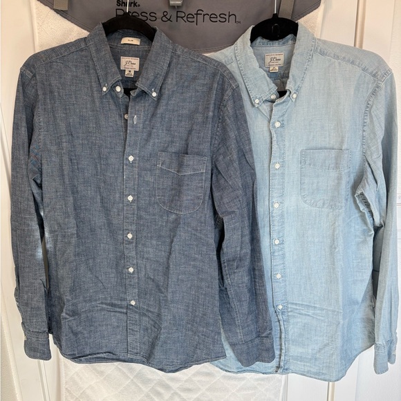 J.Crew Chambray Shirts Bundle of 2 (1-Year & 5-Year Wash) – Medium Slim Fit EUC - Picture 1 of 11